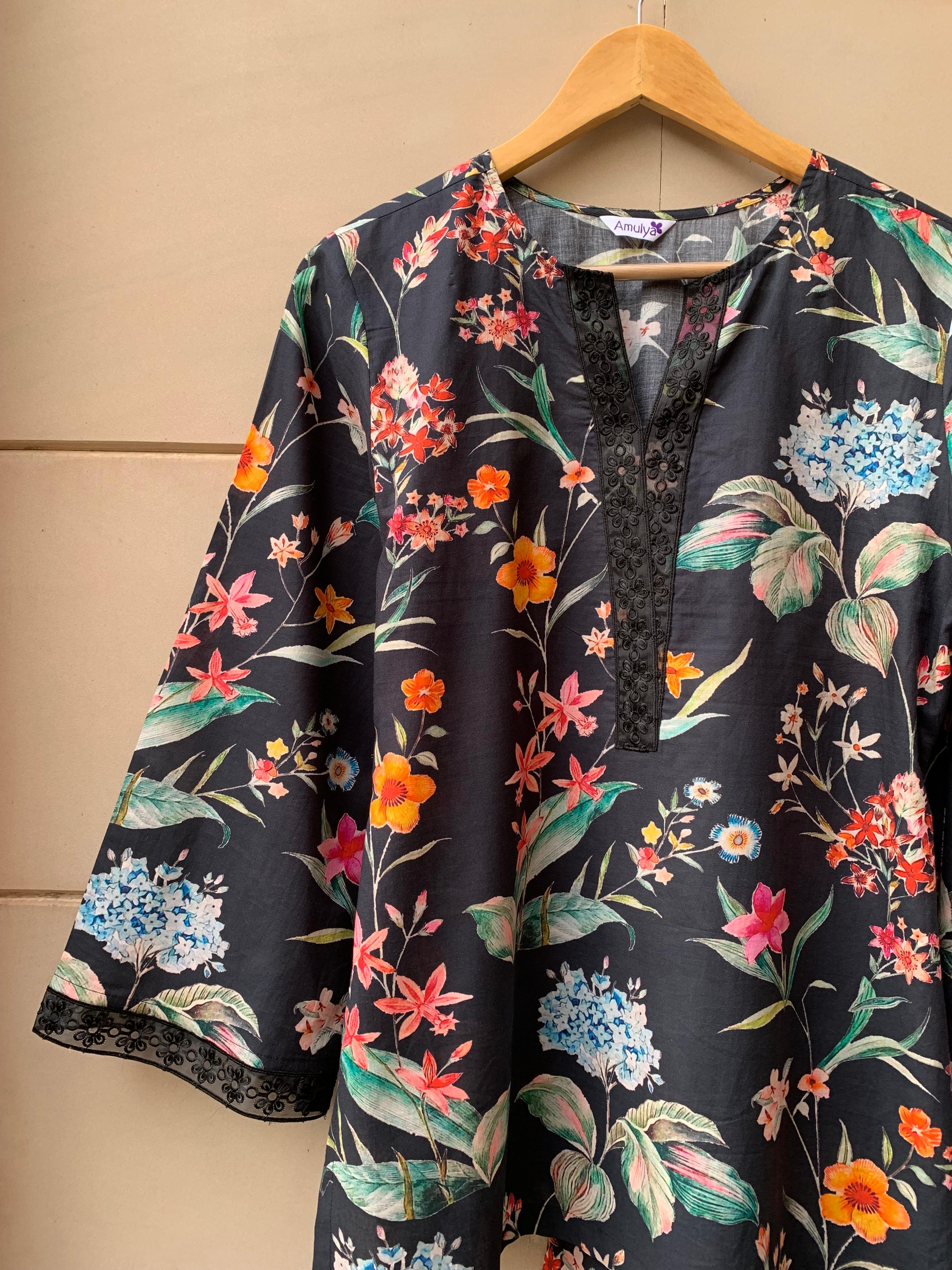 Midnight Bloom Cotton Co-ord Set