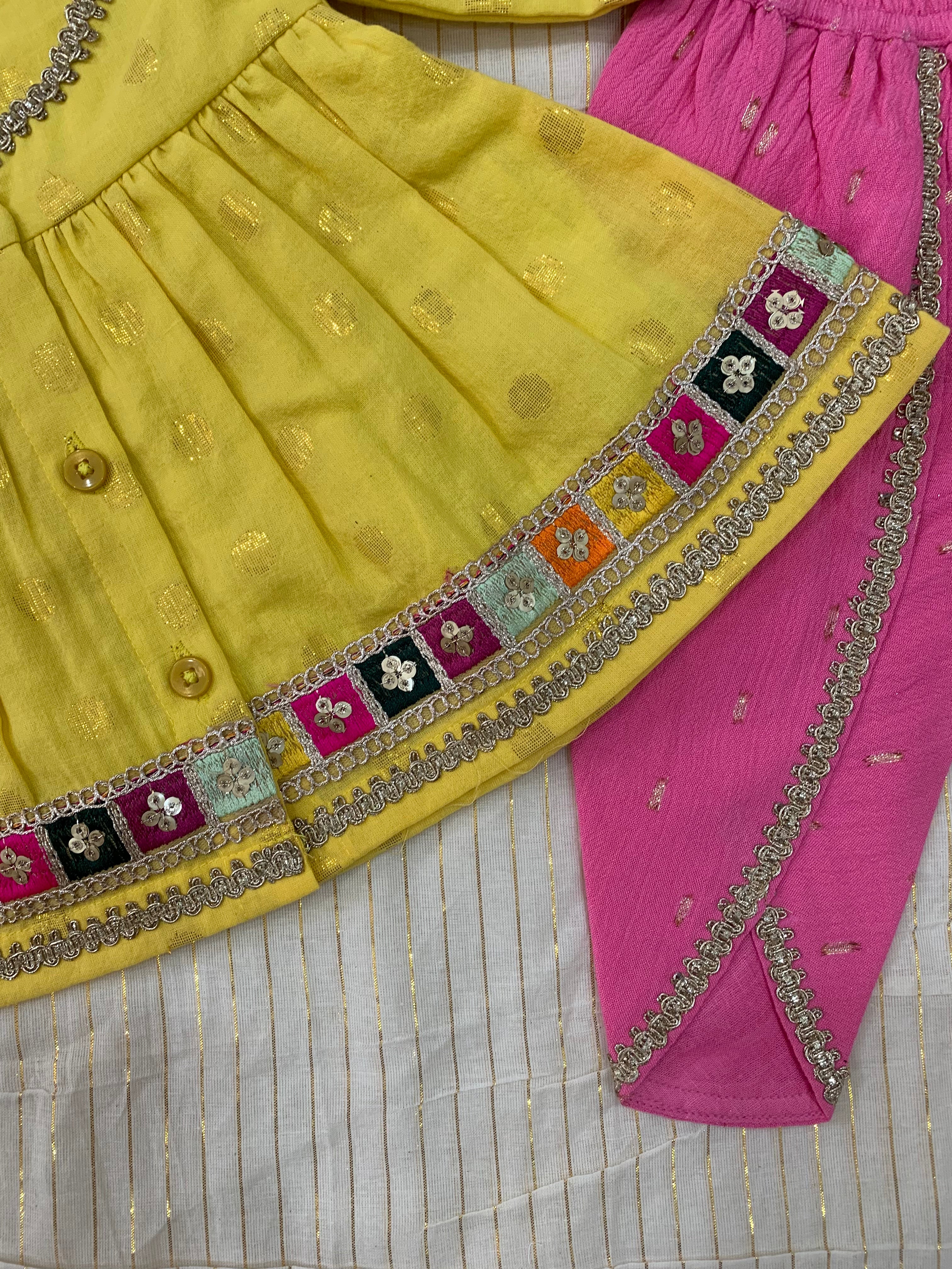 Embroidered Angrakha Kurta & dhoti Set for kids