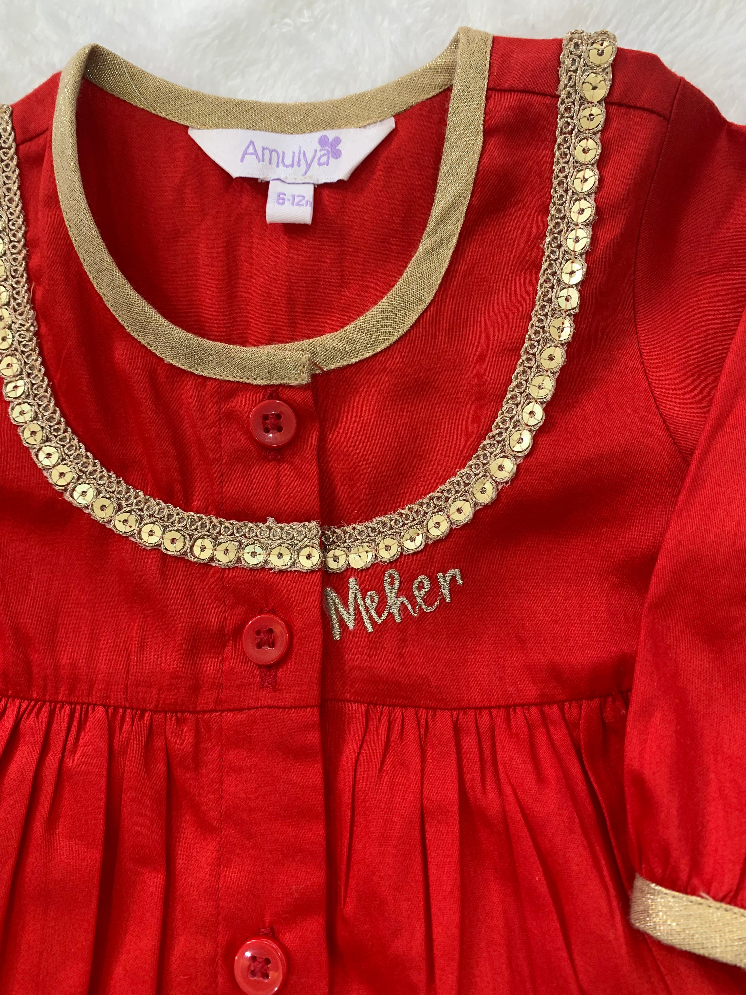 Sequin work Angrakha Kurta & dhoti Set in Tissue