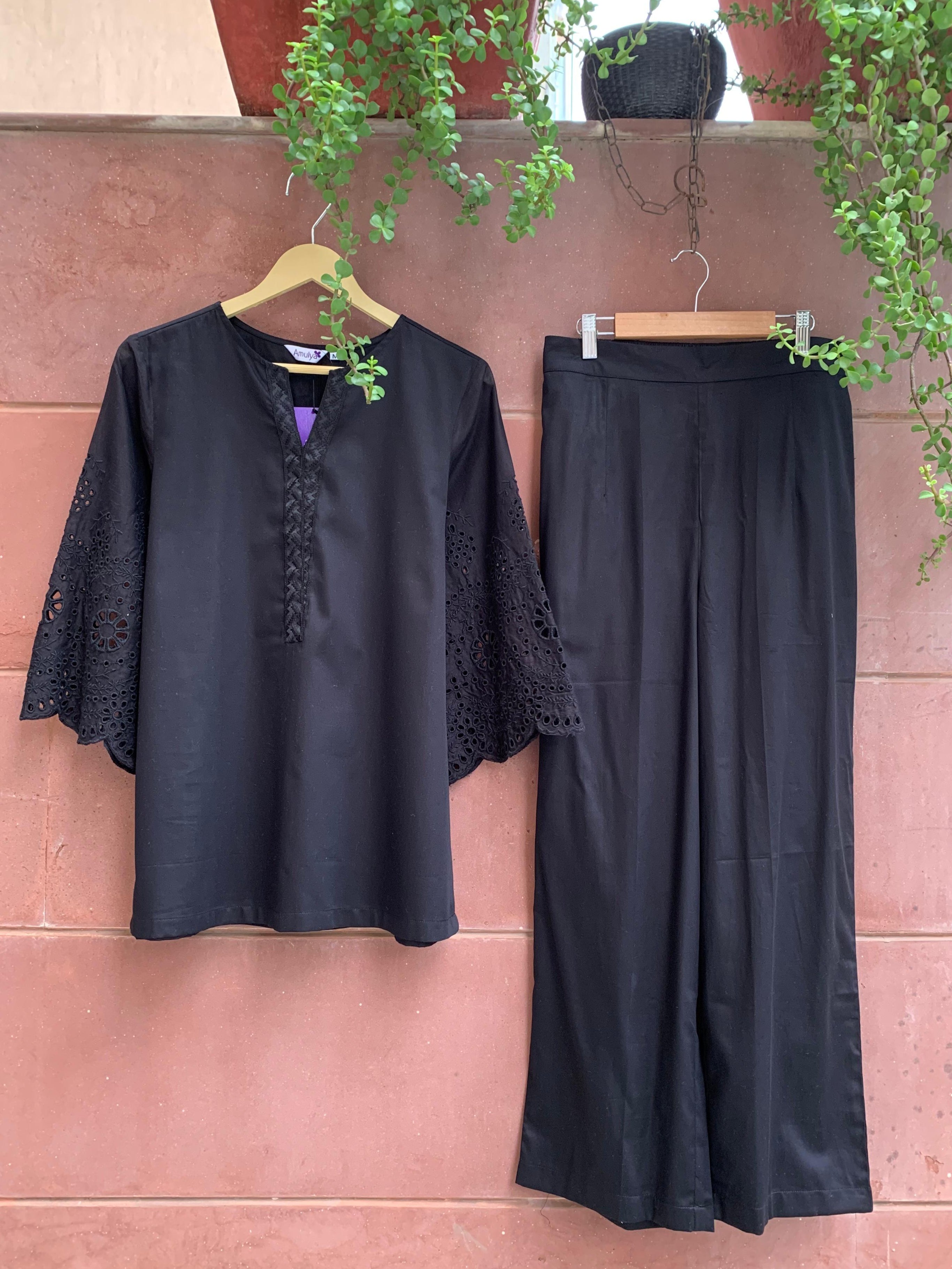 Black Lace Co-ord Set for Women