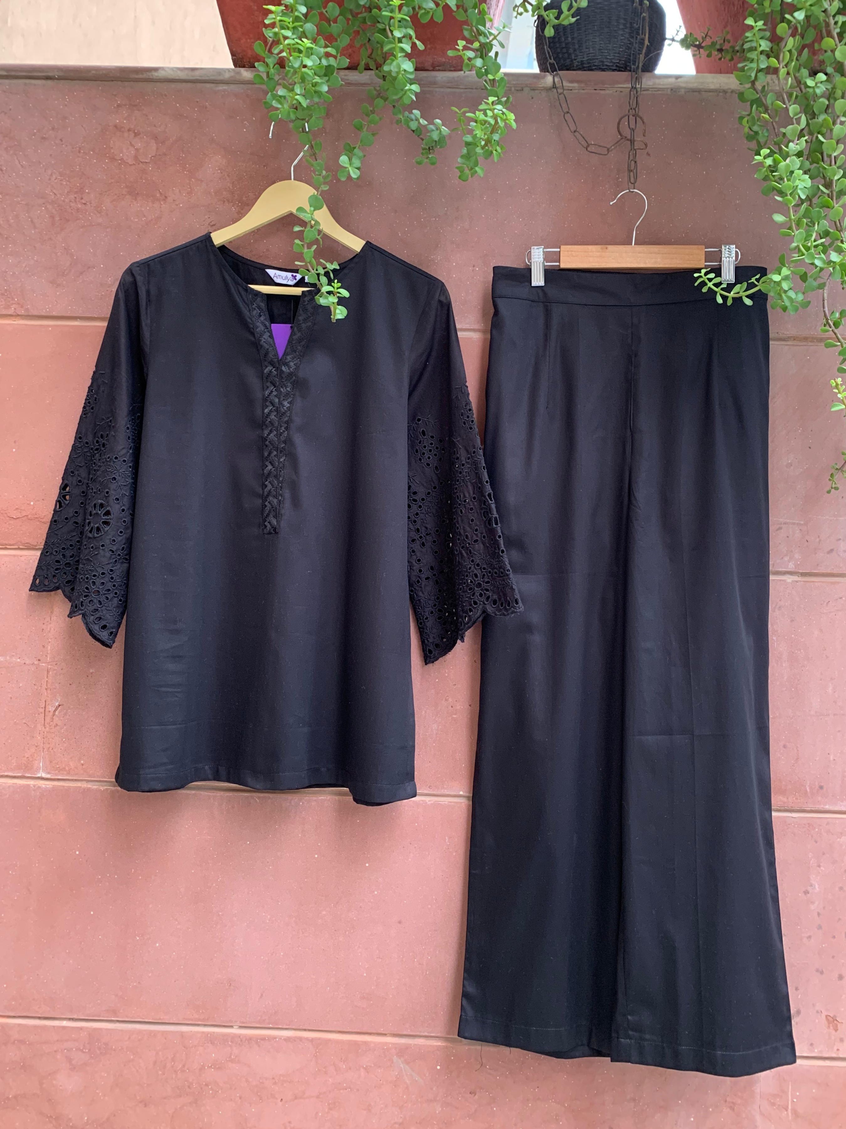 Black Lace Co-ord Set for Women