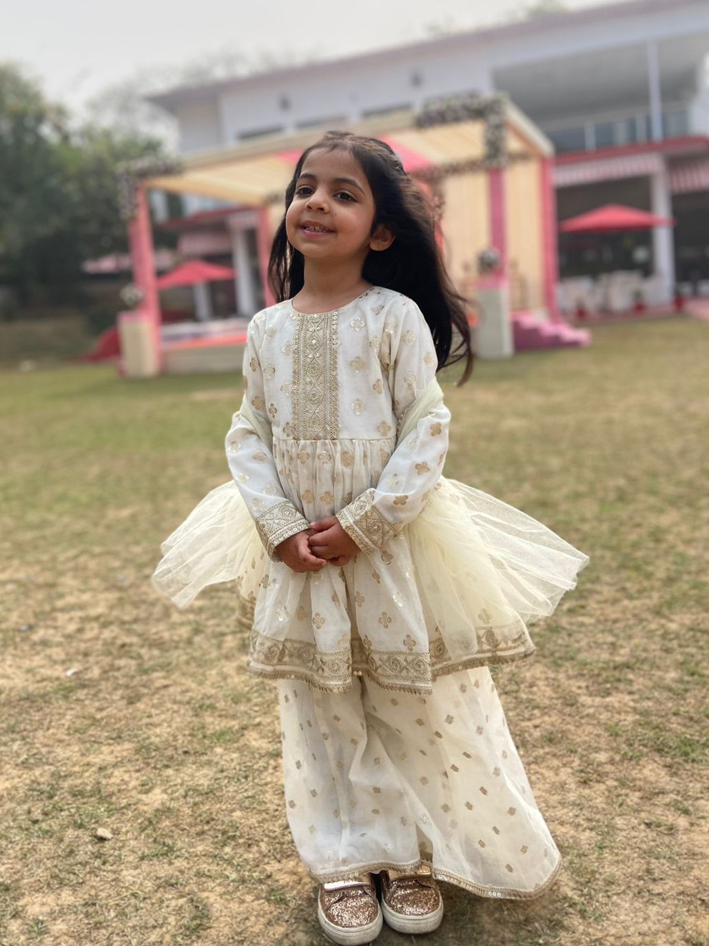 Chanderi Peplum Kurta & Sharara set