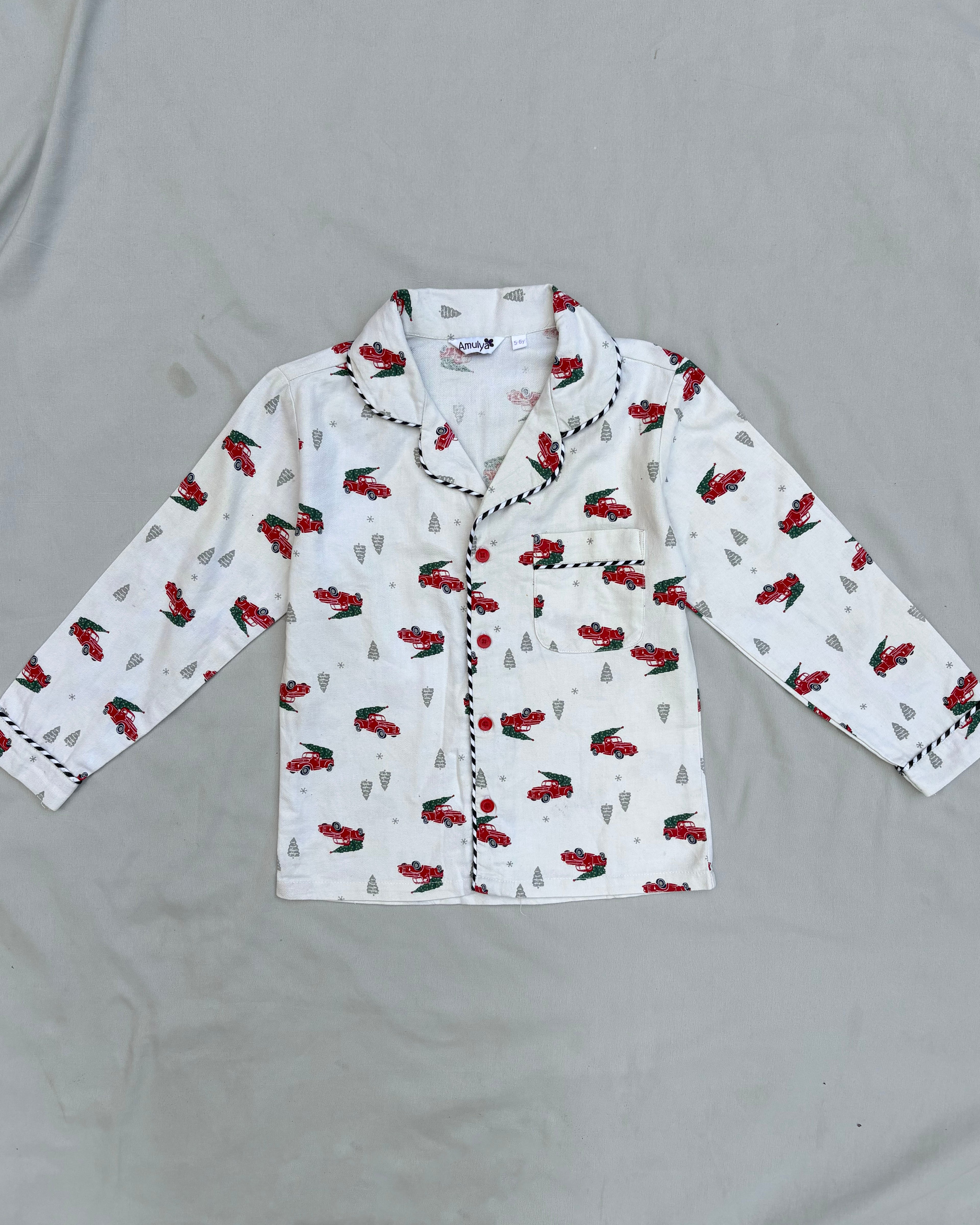 Cristmas cars printed Flannel Nightwear for kids