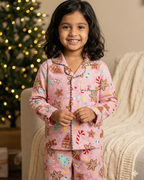 Gingerbread Print Flannel Nightwear for kids