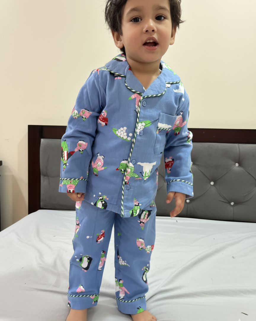 Penguin Flannel Nightwear for kids