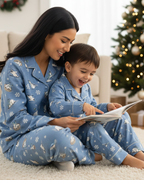 Skating Polar bear Print Flannel Nightwear for kids