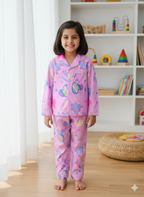 Pink Little hearts print Nightsuit for Kids