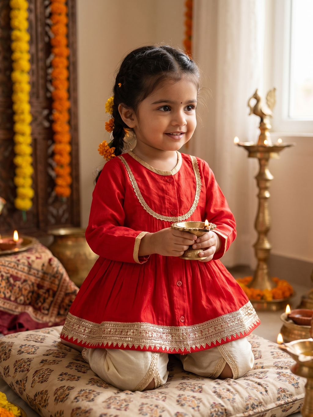 Sequin work Angrakha Kurta & dhoti Set in Tissue
