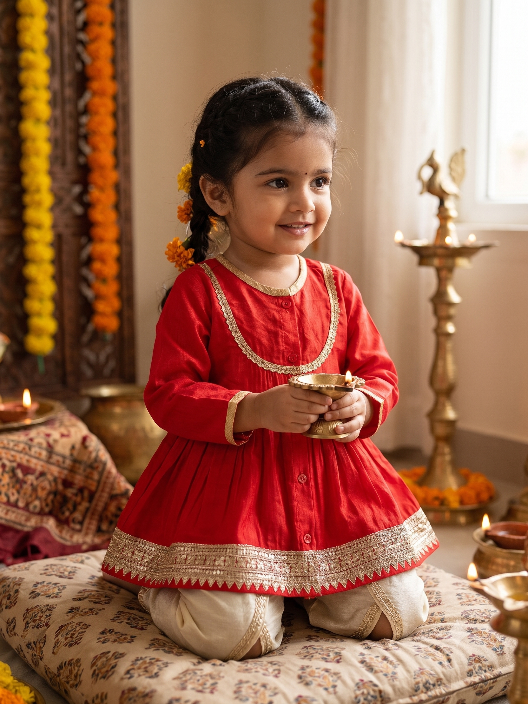 Sequin work Angrakha Kurta & dhoti Set in Tissue