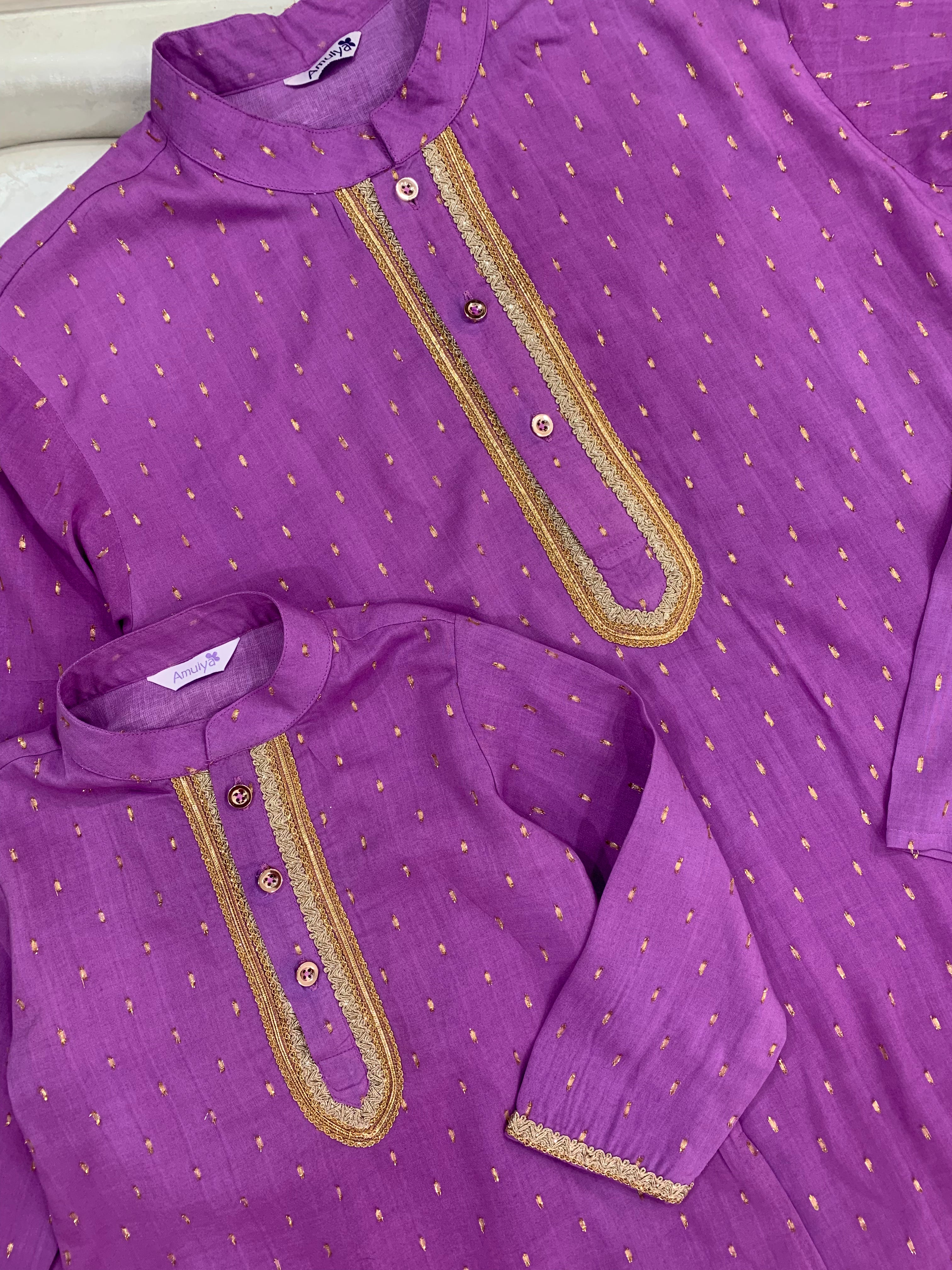 Embroidered Kurta & pajama Set in zari silk