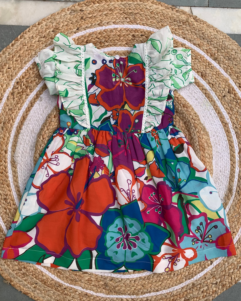 Multi color floral Printed cotton dress