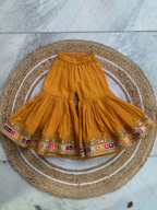 Multicolor Embroidered Girls Garara set in Shimmer