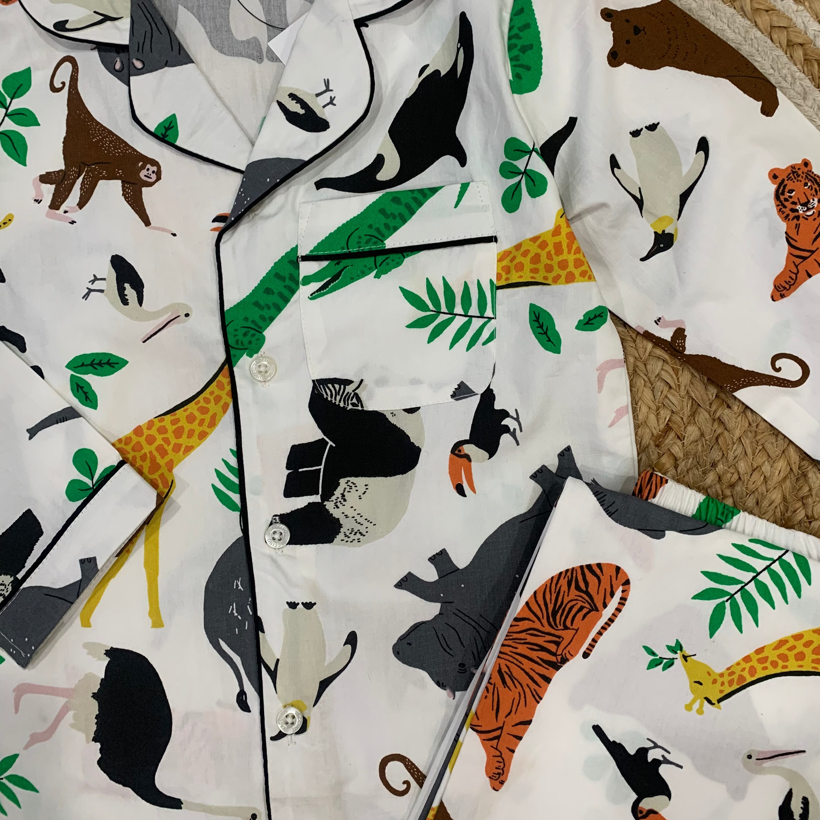 Wildlife Print Nightsuit for Kids