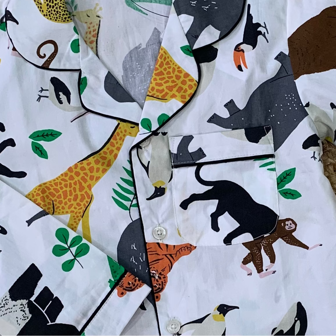 Wildlife Print Nightsuit for Kids