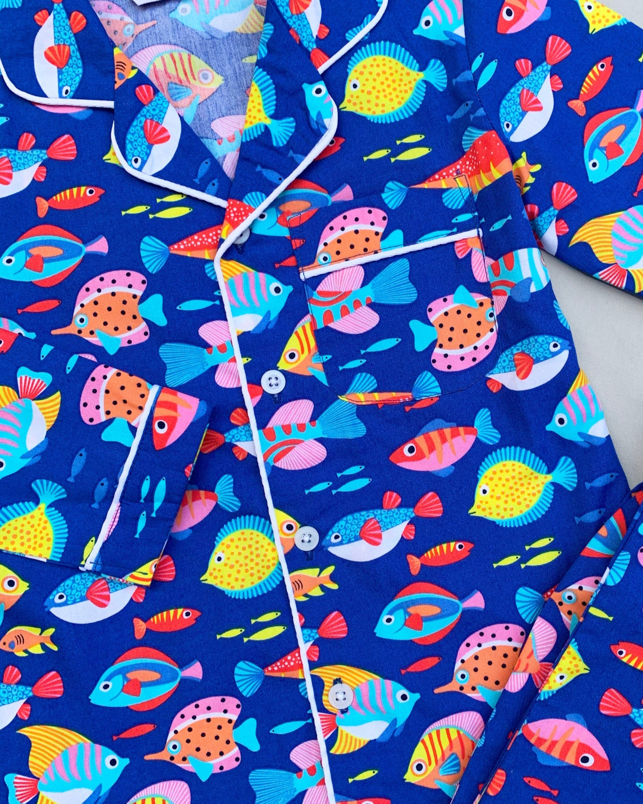 Fish Print Nightsuit for Kids