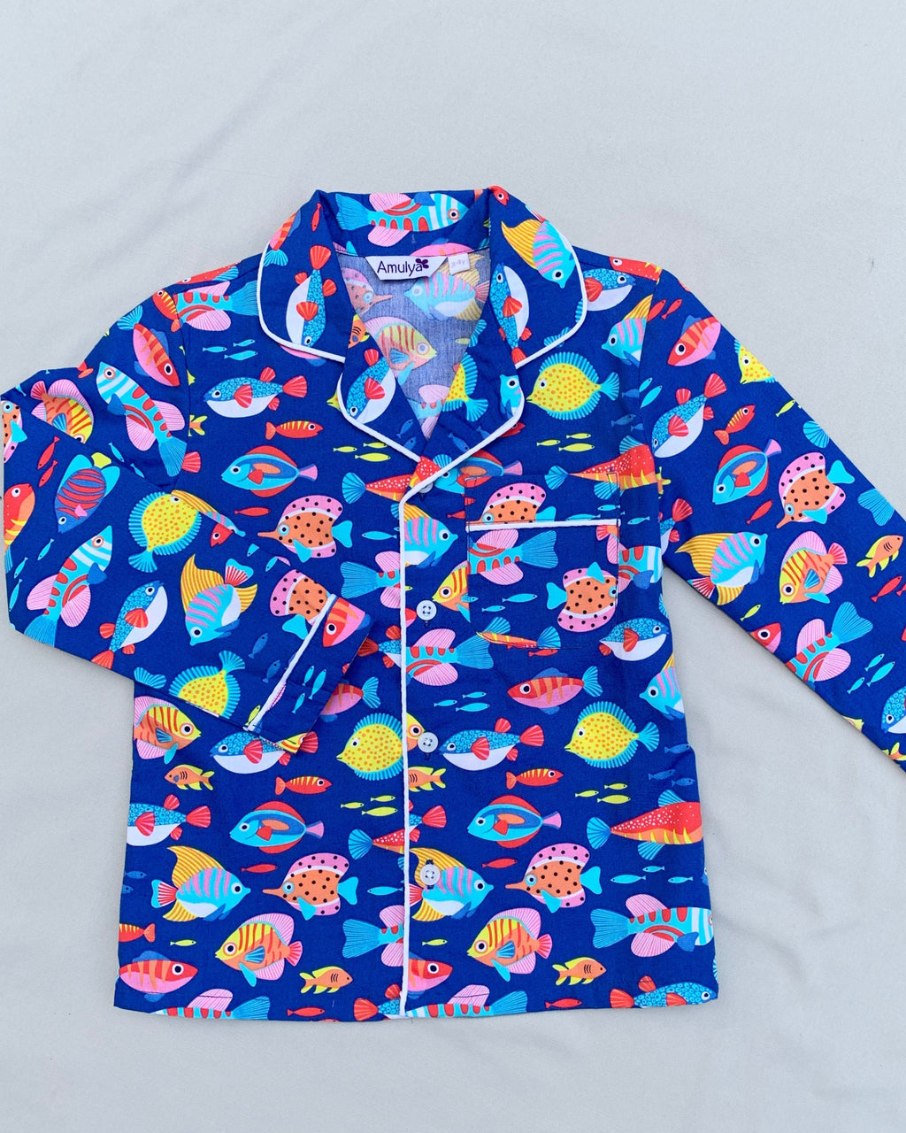 Fish Print Nightsuit for Kids