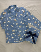 Skating Polar bear Flannel PJ set for Women