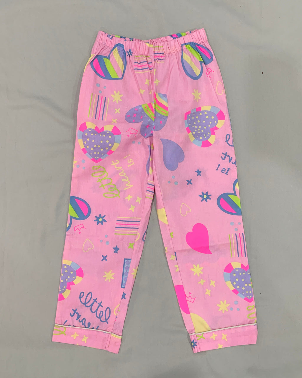 Pink Little hearts print Nightsuit for Kids