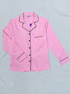 Pink leaves Print Nightsuit for Women