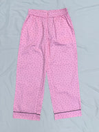 Pink leaves Print Nightsuit for Women