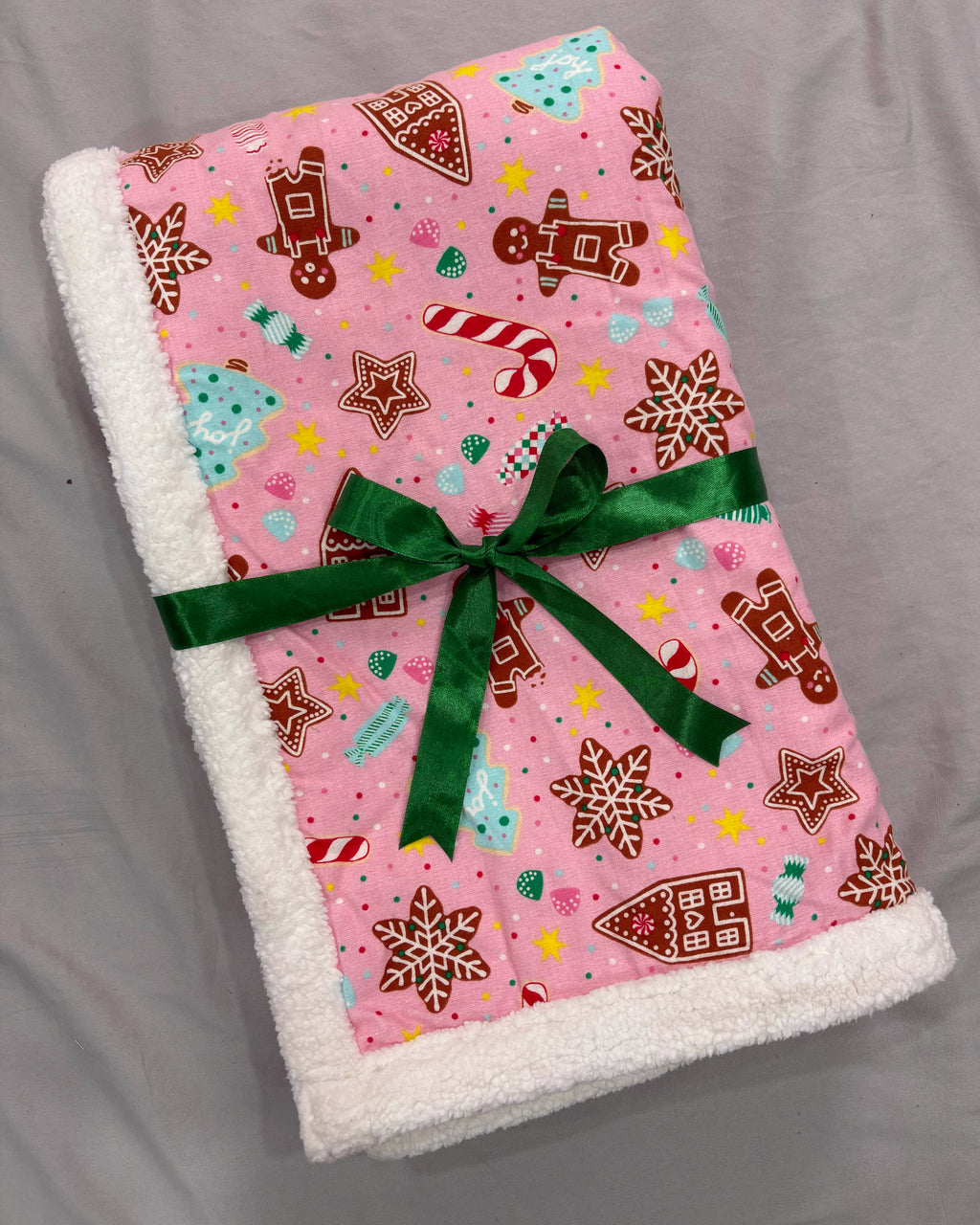 Gingerbread Christmas themed print Flannel Furry