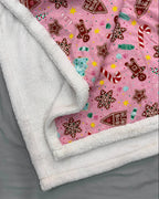 Gingerbread Christmas themed print Flannel Furry