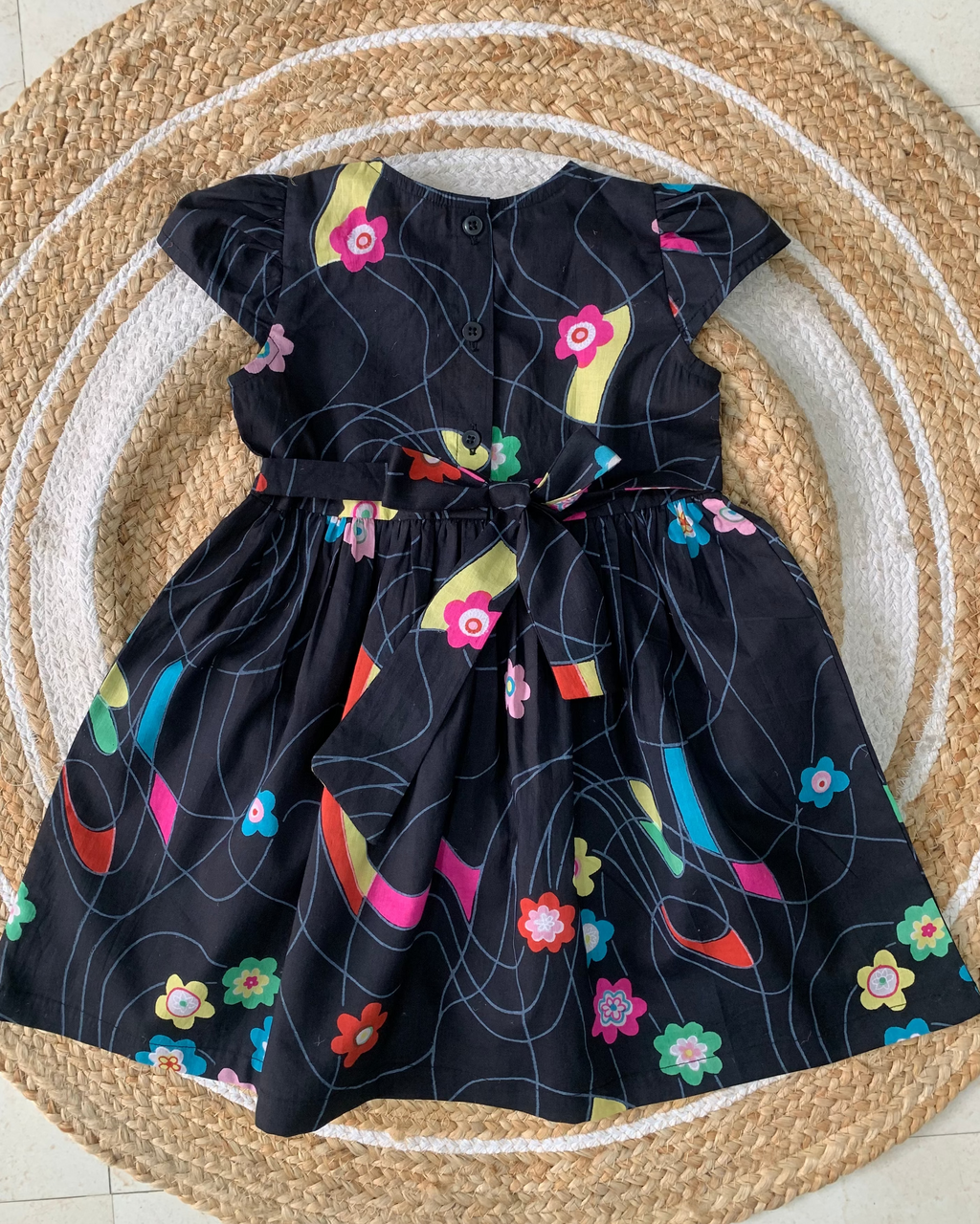 Black Floral Printed Pure Cotton Dress