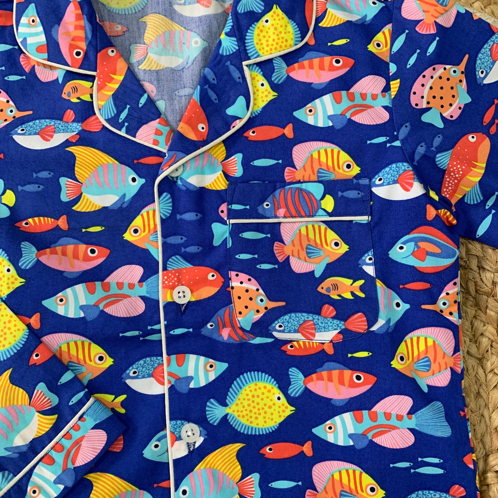 Fish Print Nightsuit for Kids