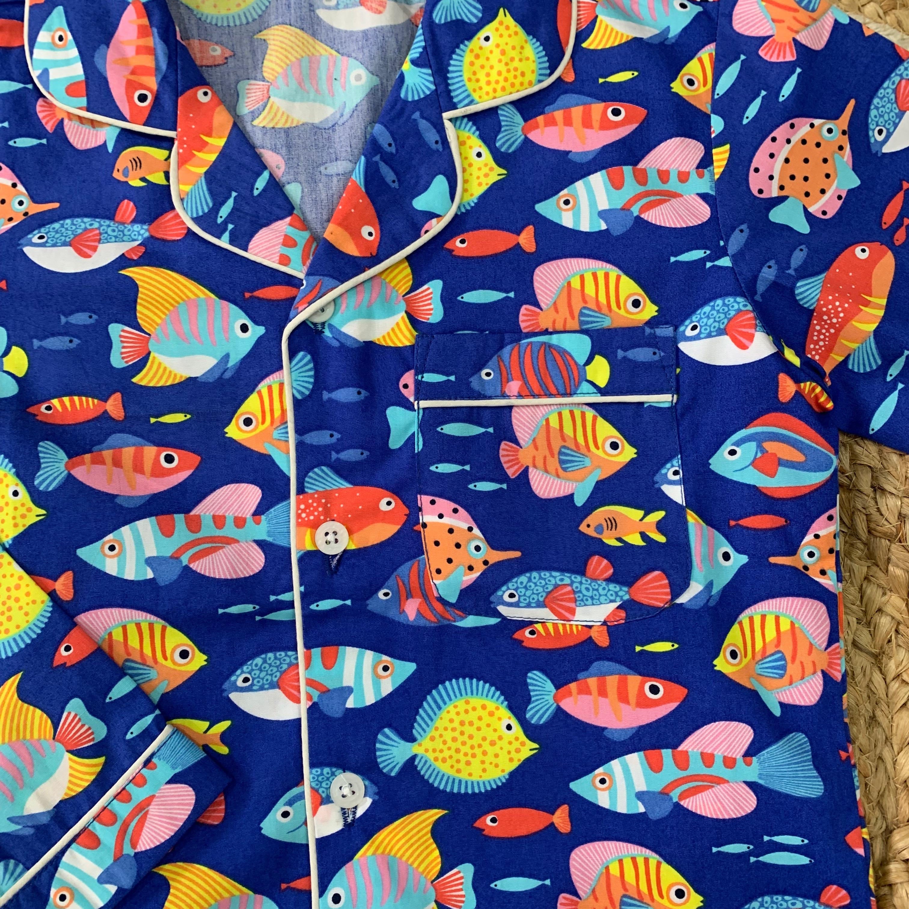 Fish Print Nightsuit for Kids