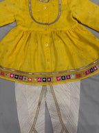 Girls Embroidered Angrakha Kurta & dhoti Set