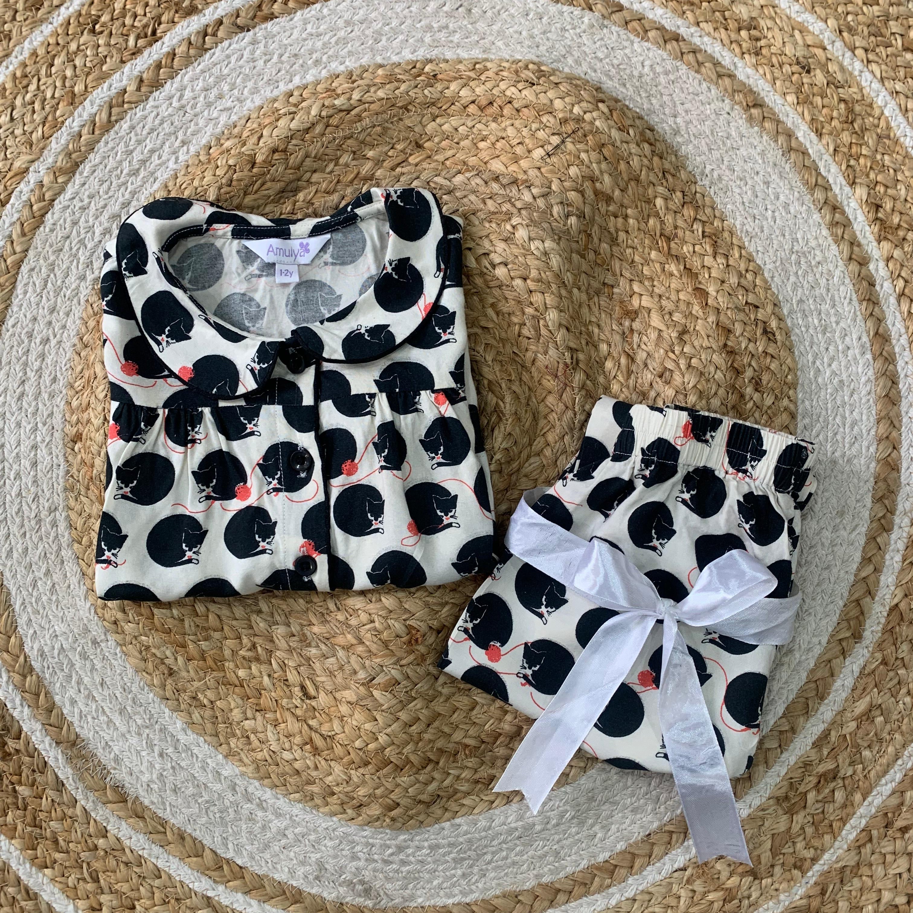Cats Print Night suit for Kids