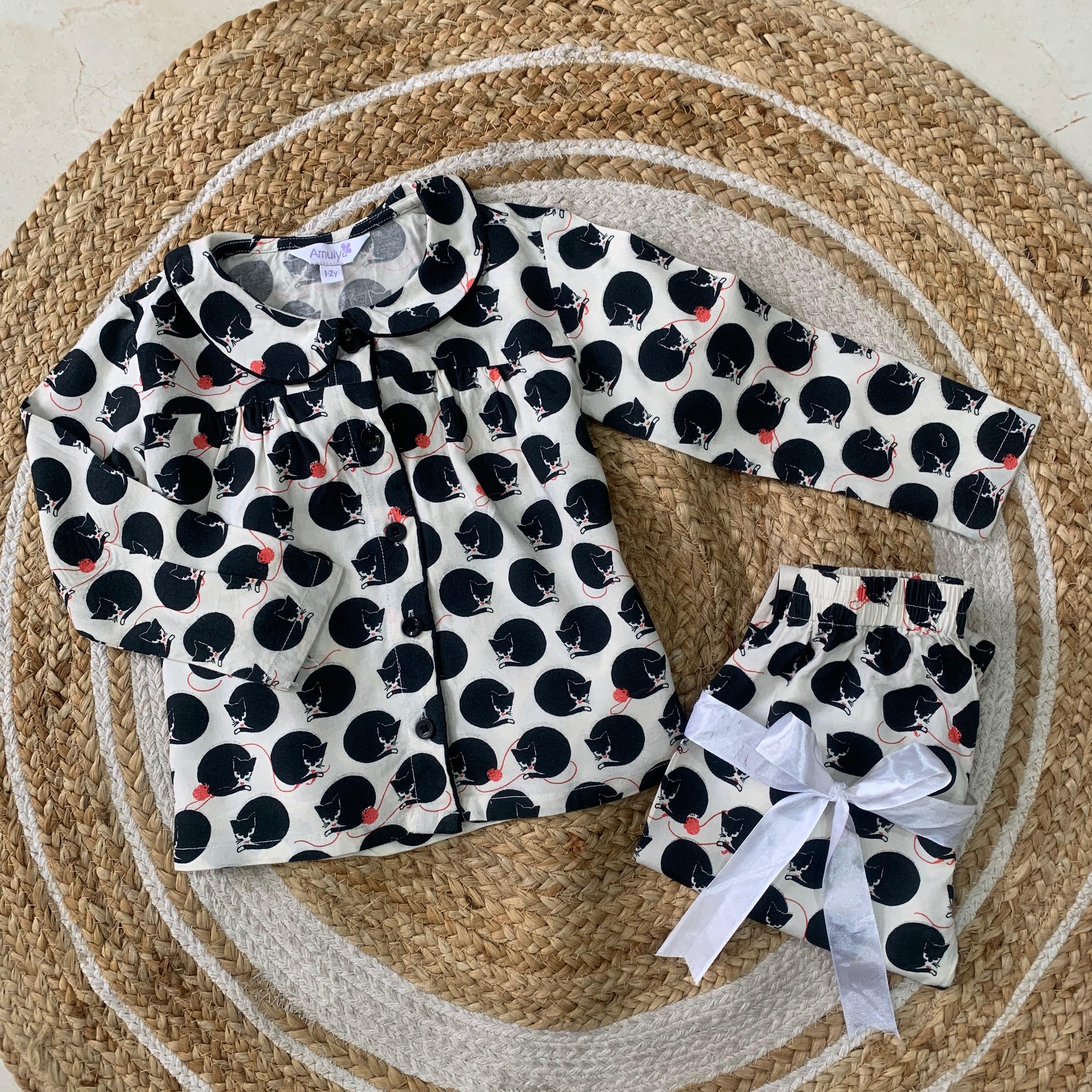 Cats Print Night suit for Kids