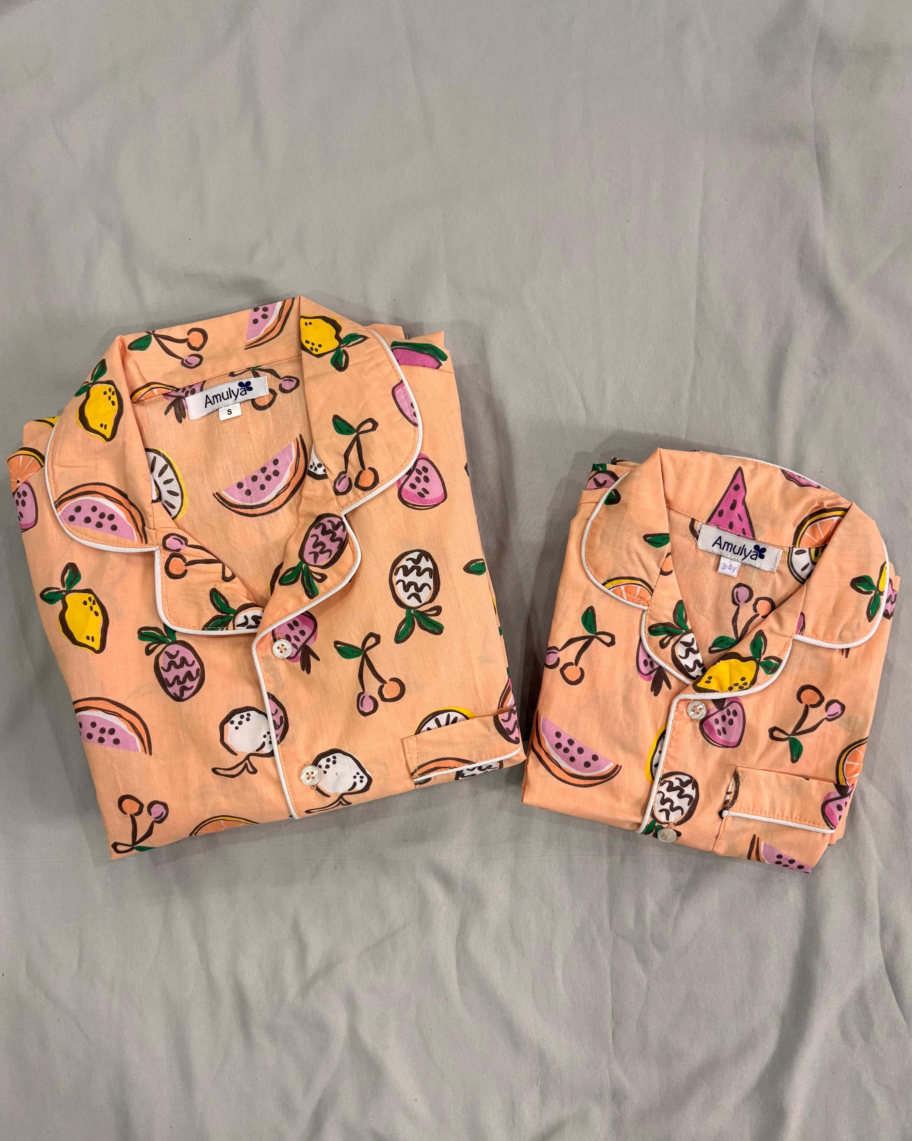 Mixed Fruits Print Pajama set  for Women
