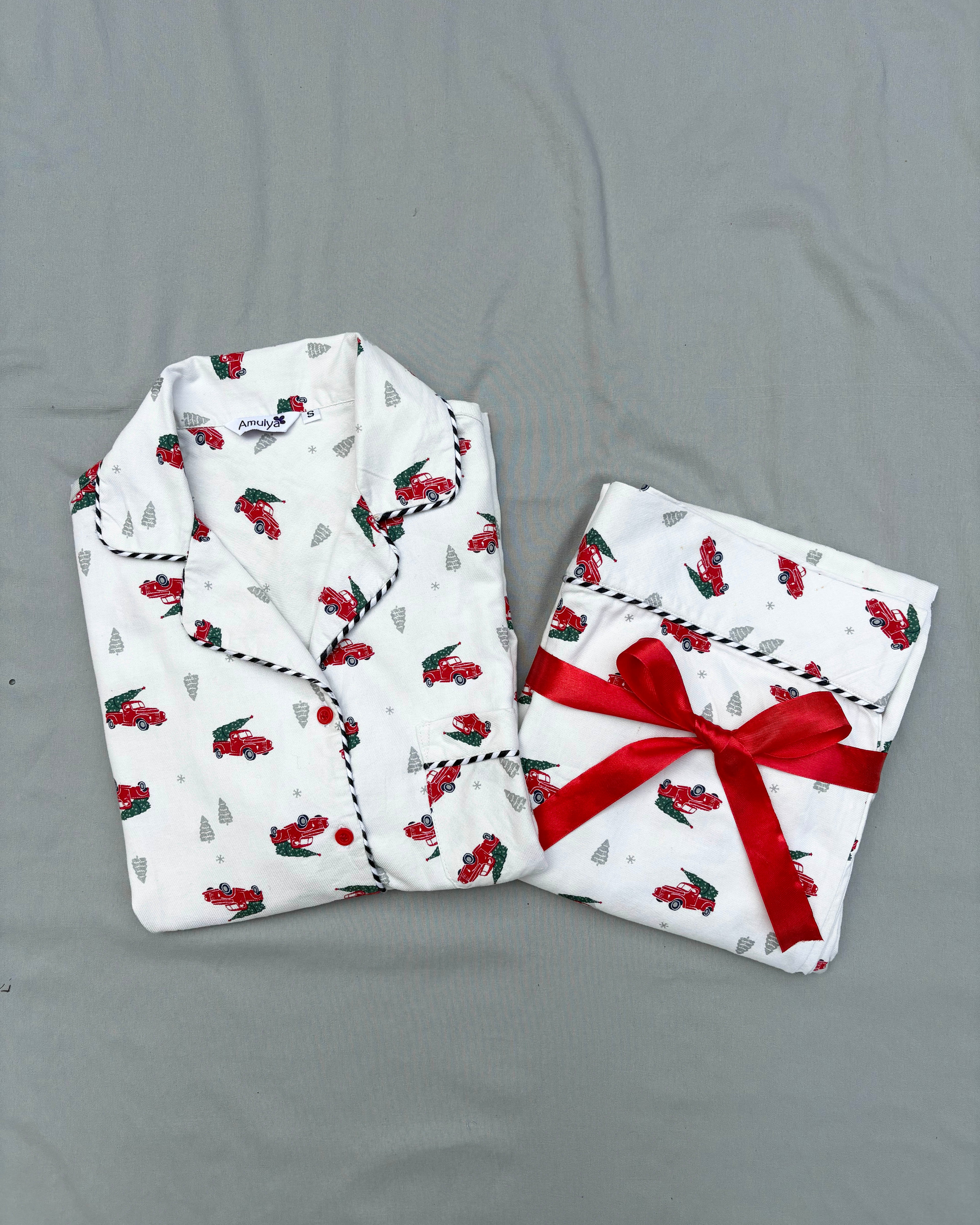 Christmas Cars Flannel PJ set for Women
