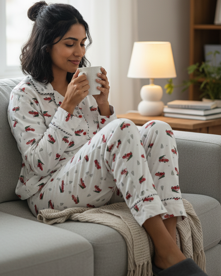 Christmas Cars Flannel PJ set for Women
