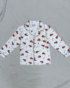 Cristmas cars printed Flannel Nightwear for kids