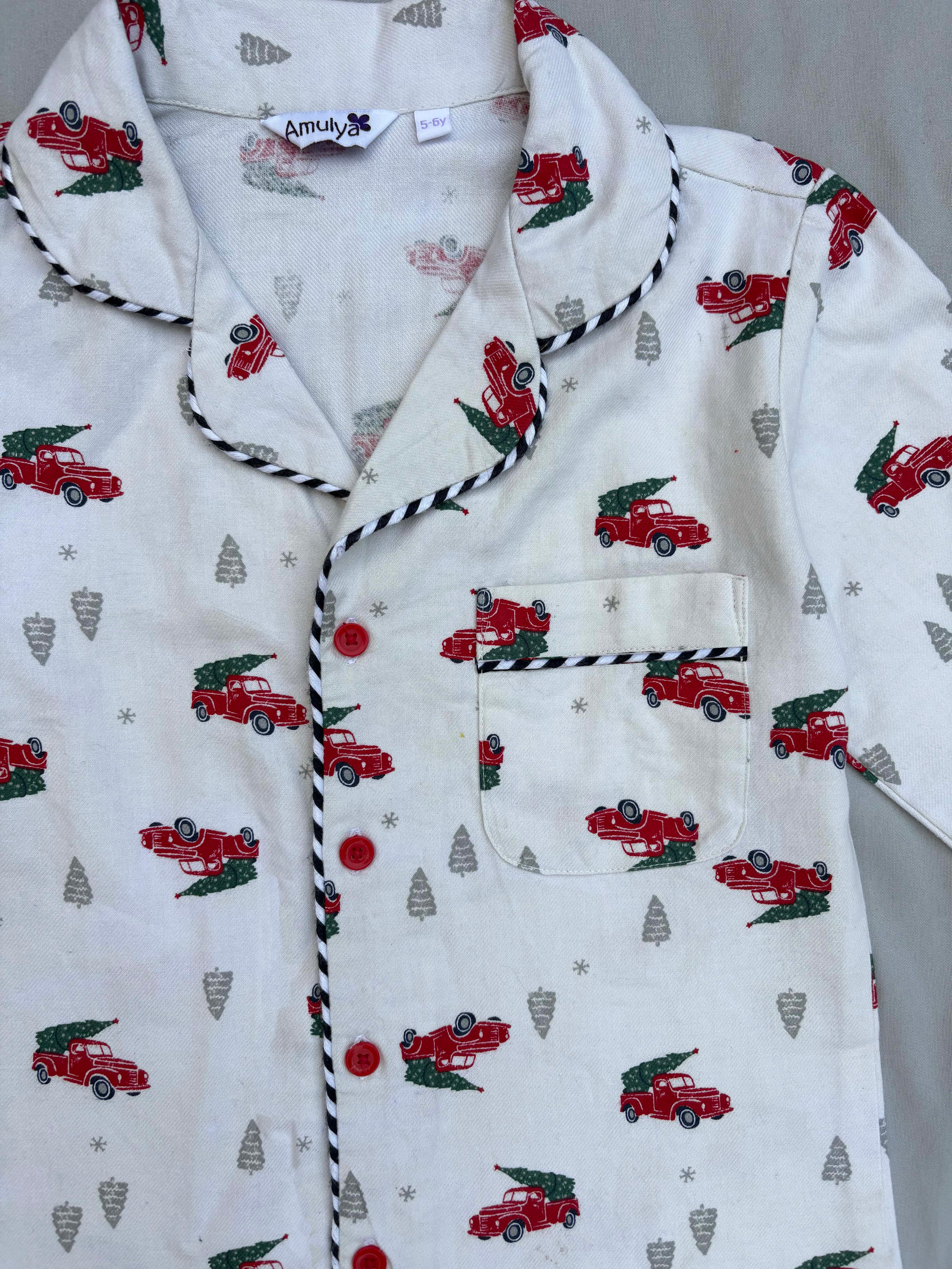 Cristmas cars printed Flannel Nightwear for kids