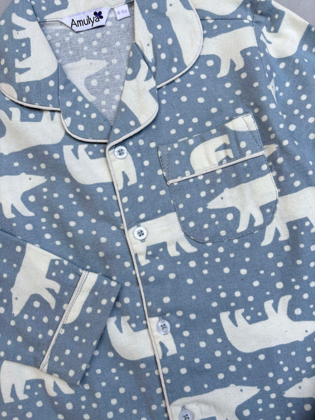 Polar bear Print Flannel Nightwear for kids