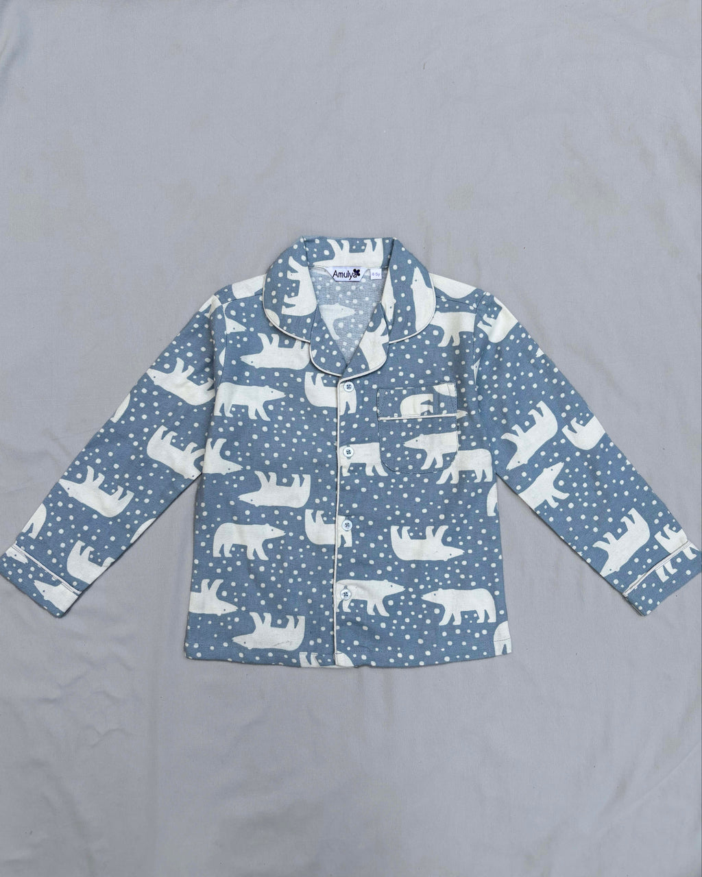 Polar bear Print Flannel Nightwear for kids
