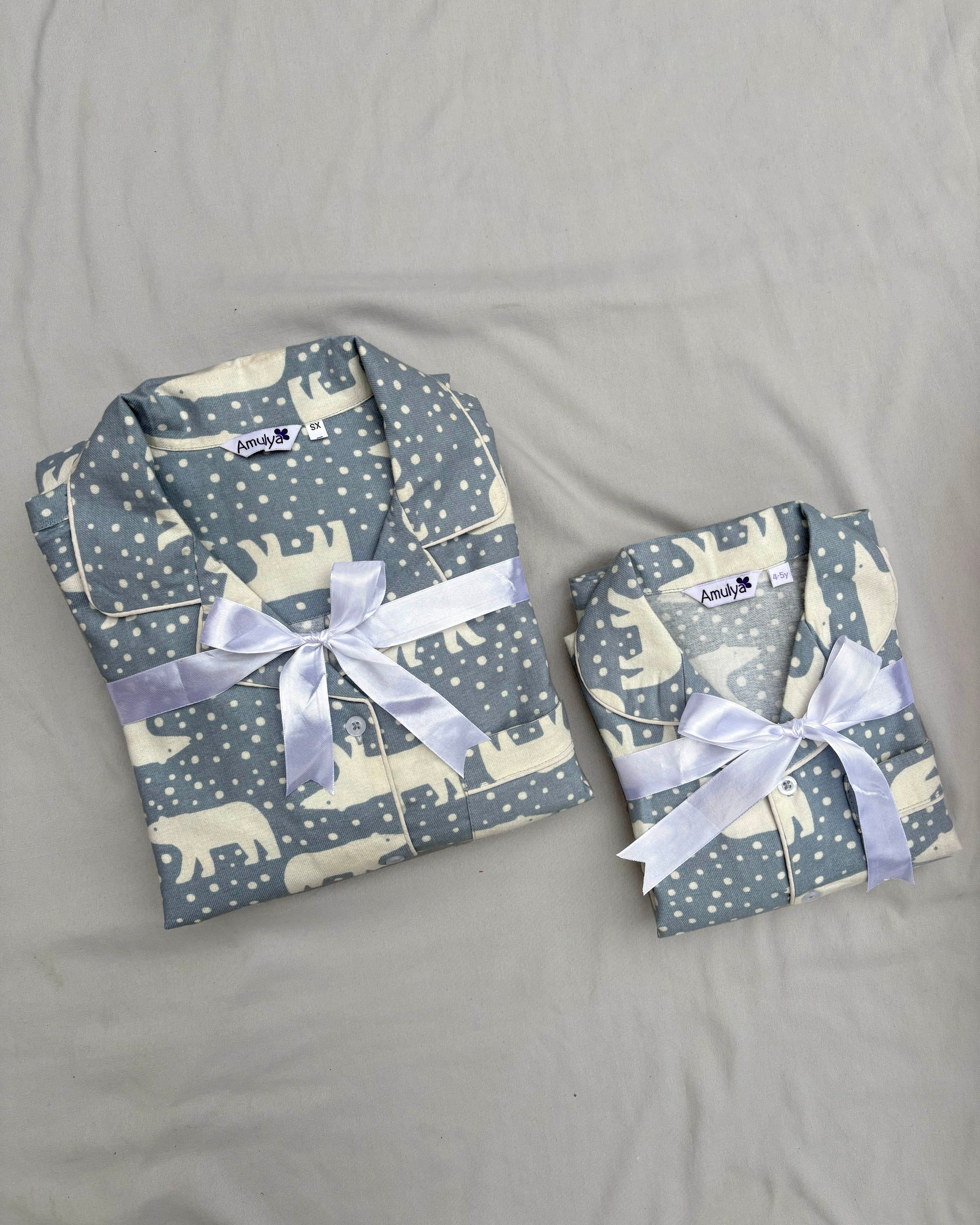 Plumpy Polar bear Flannel PJ set for Women