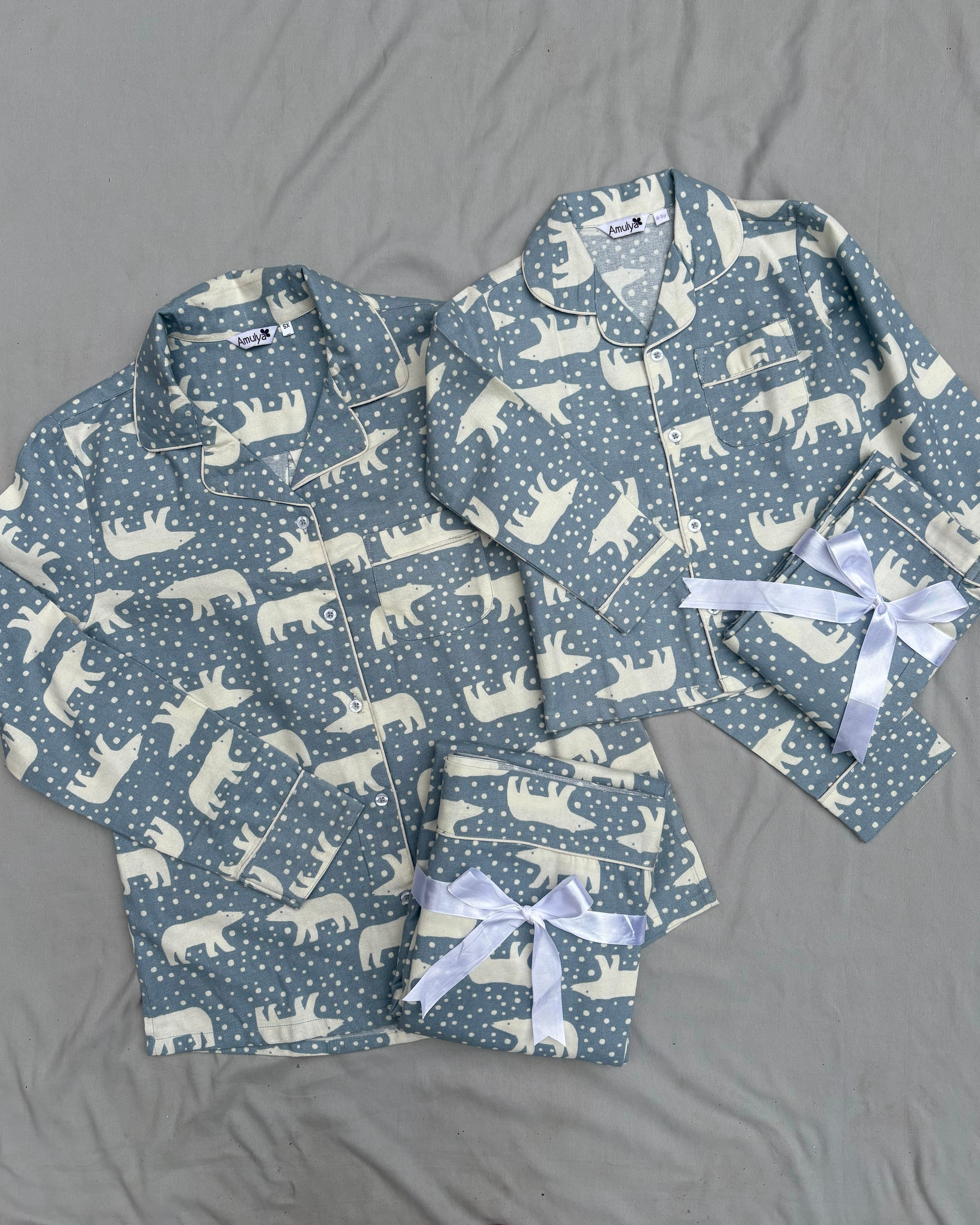 Plumpy Polar bear Flannel PJ set for Women