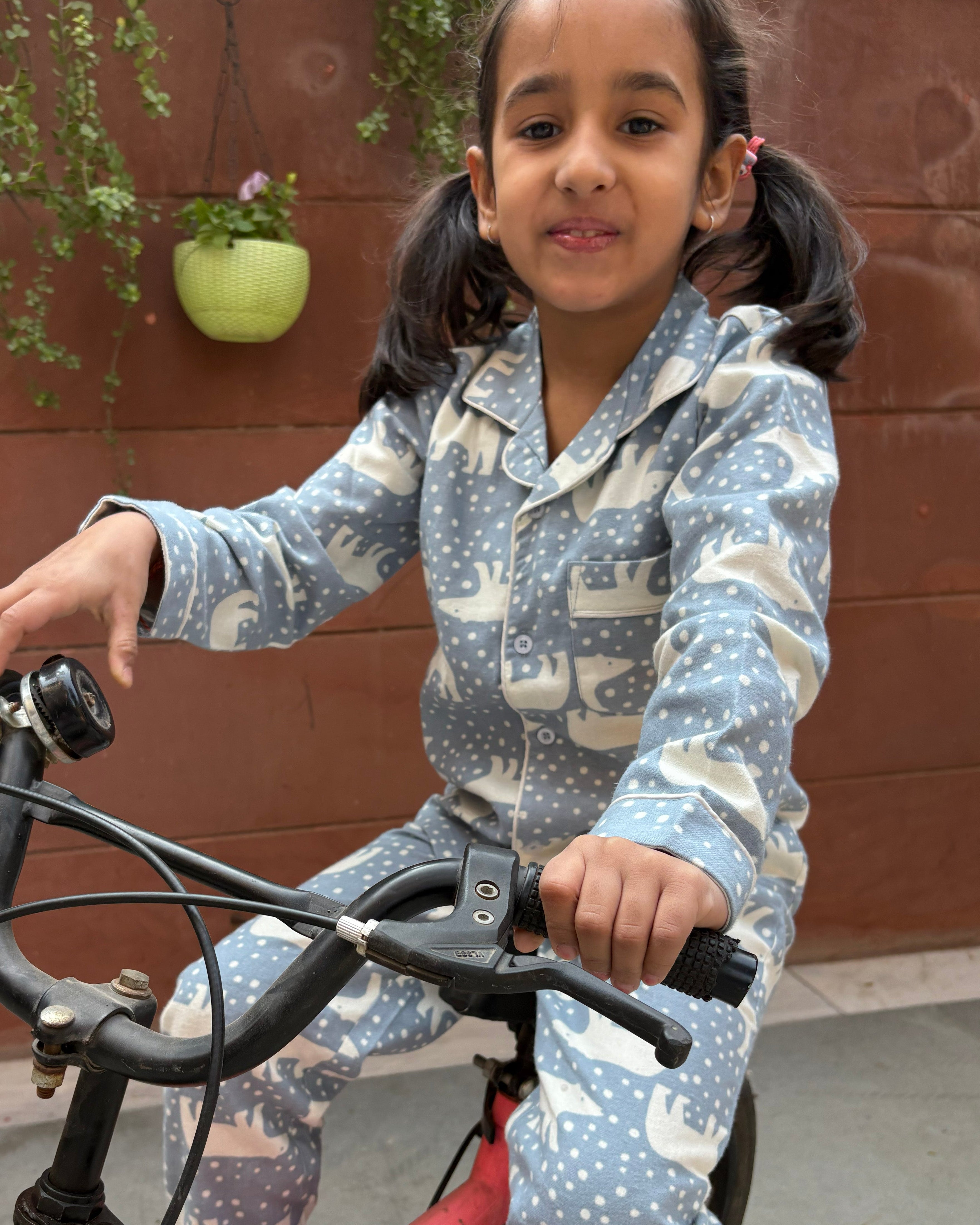 Polar bear Print Flannel Nightwear for kids