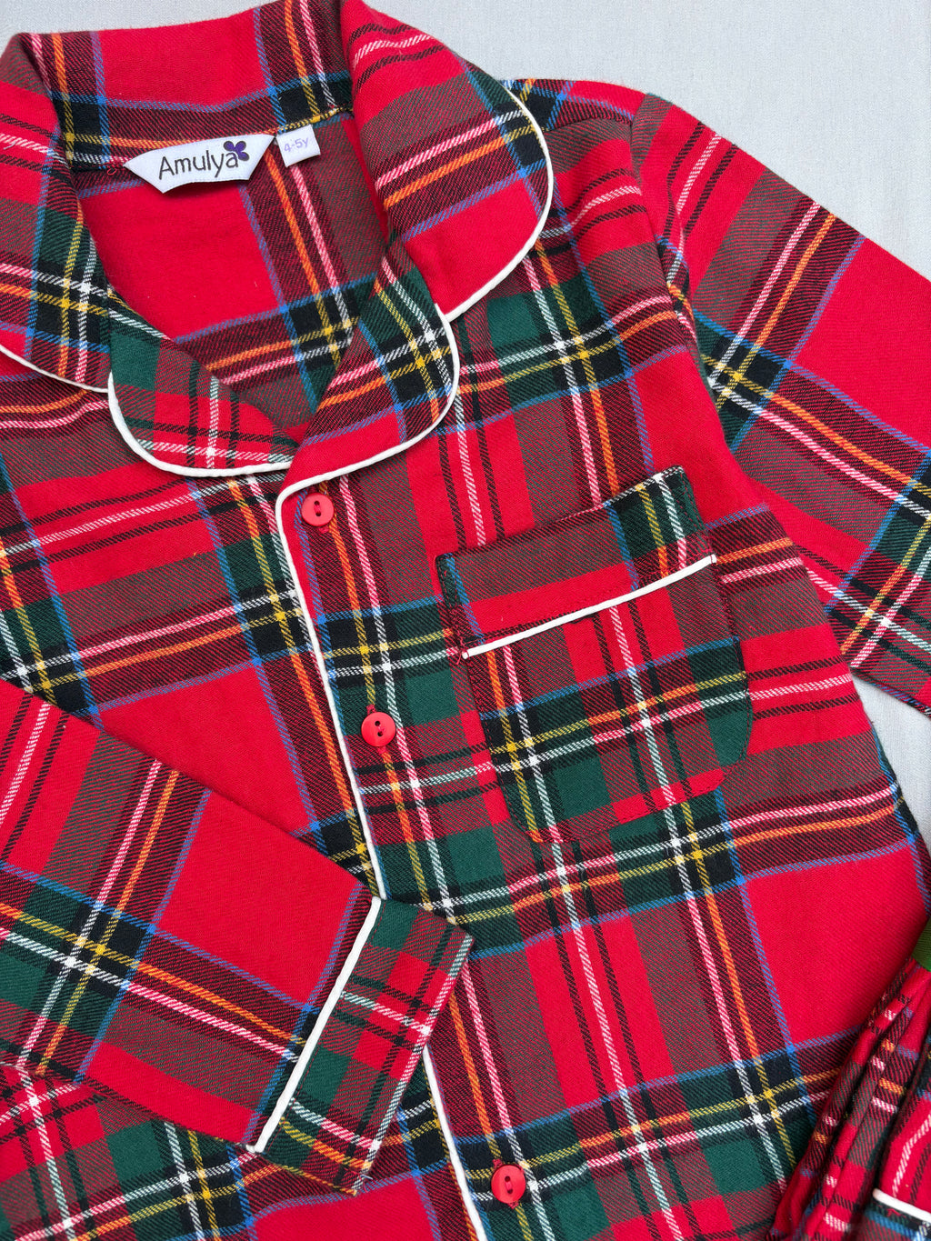 Red Checked Flannel Nightwear for kids