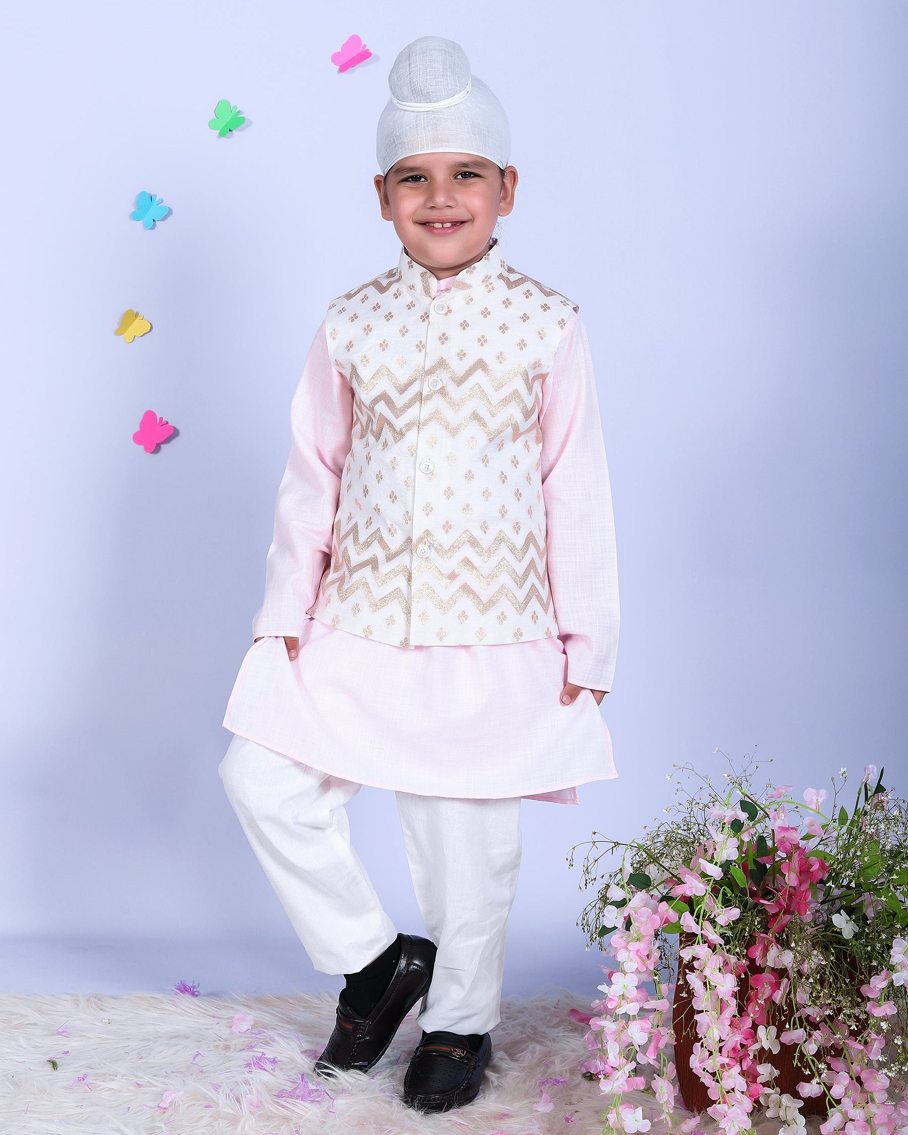 Chanderi waistcoat & Kurta pajama Set for boys
